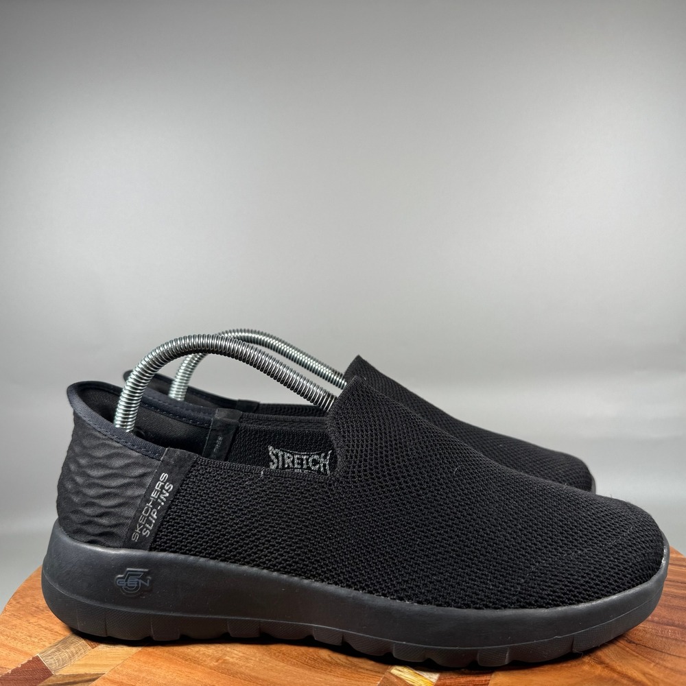 Skechers Slip-ins Go Walk Anywhere Black Mesh Shoes 124641W Womens 9 Wide